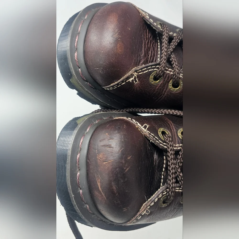 ***$OLD***Dr. Martens Oxford Brown Leather Low Top Shoes Size 7 Men 8 Women's - Picture 13 of 16